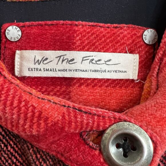 Free People Size XS Ashima Chenille Plaid Duster Maxi Jacket Orange Fall Boho - Picture 13 of 13